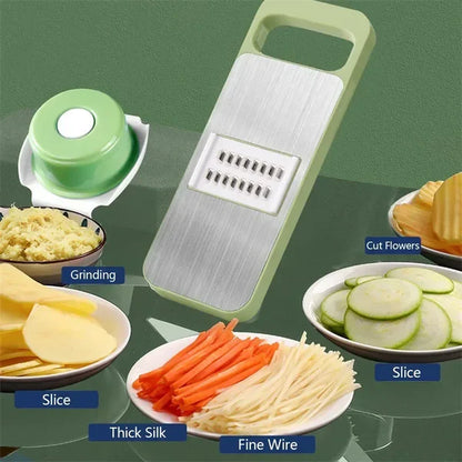 5-in-1 Multifunctional Vegetable Cutter – Stainless Steel Slicer, Shredder & Peeler