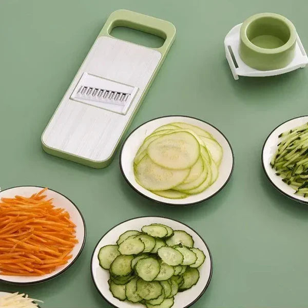 5-in-1 Multifunctional Vegetable Cutter – Stainless Steel Slicer, Shredder & Peeler