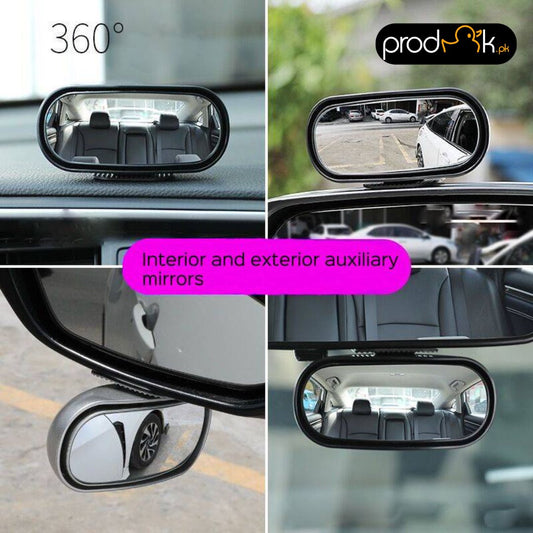 Universal Car Mirror 360° Adjustable Wide Angle Side Rear Mirror